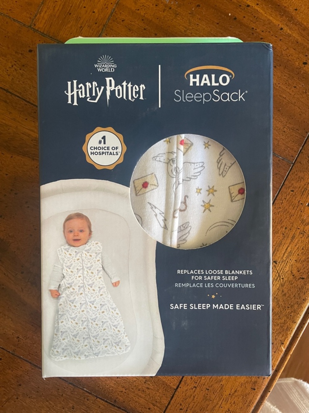 Halo SleepSack Harry Potter Baby Wearable Blanket - Ivory with Gold & Gray Motif